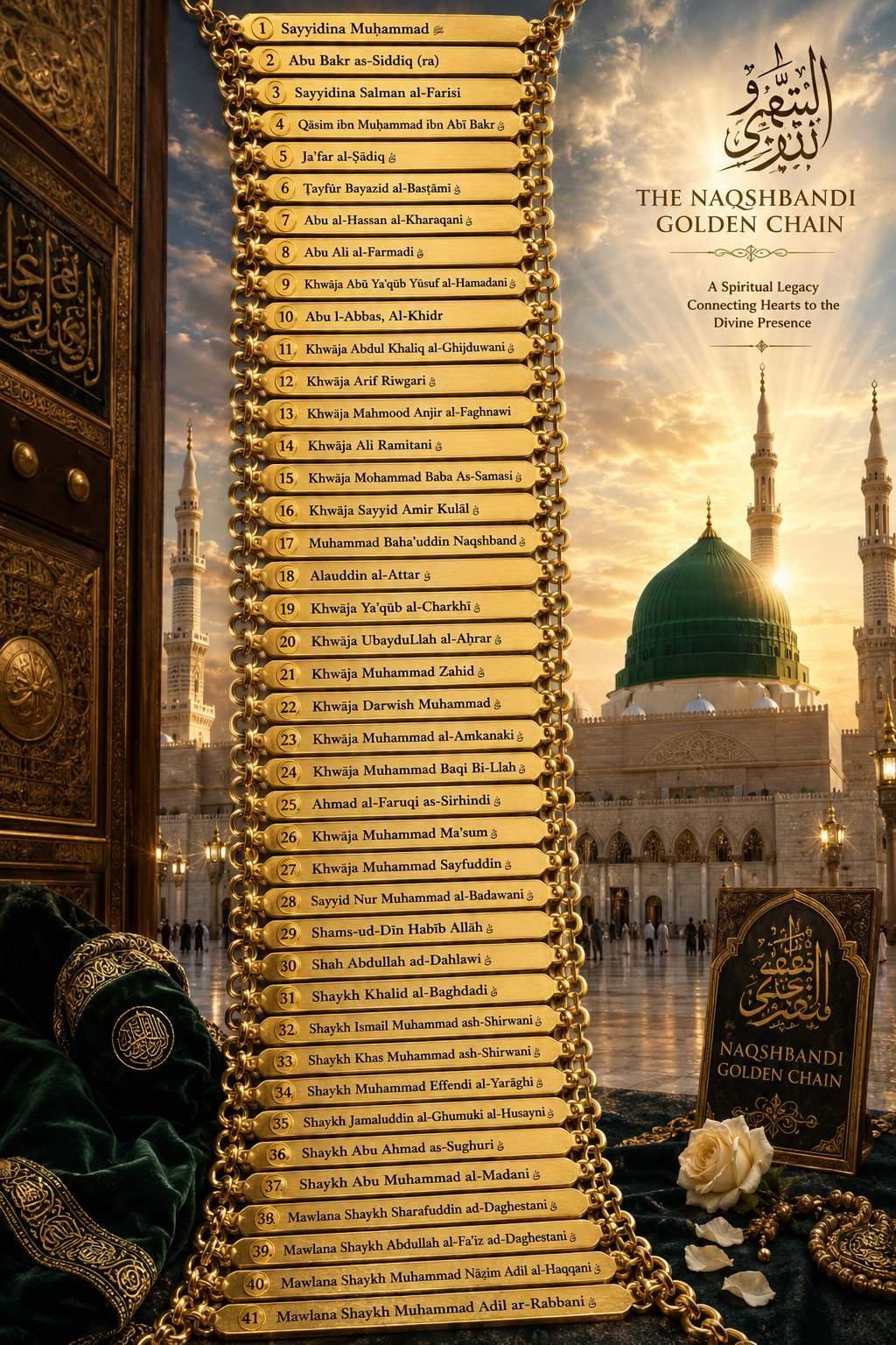 The Naqshbandi Golden Chain — 41 masters from the Prophet ﷺ to today